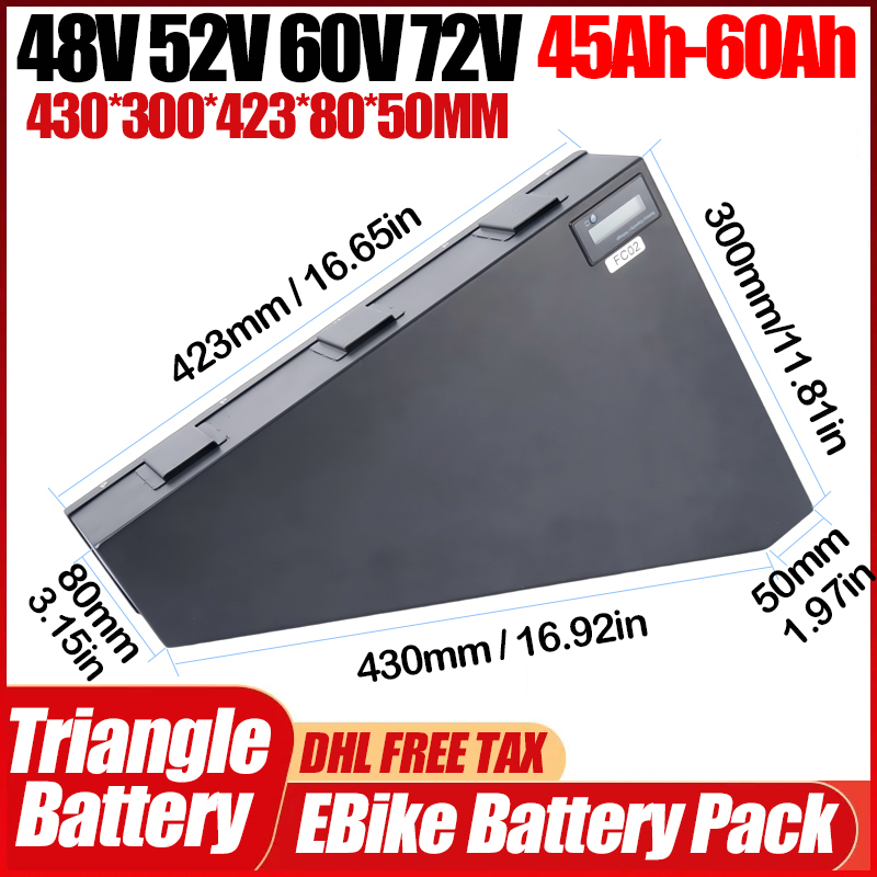72V 챔 라이더 3000W 전기 자전거 삼각형 배터리 - 72V 50Ah 21700 Lithium Battery 리뷰 및 가격