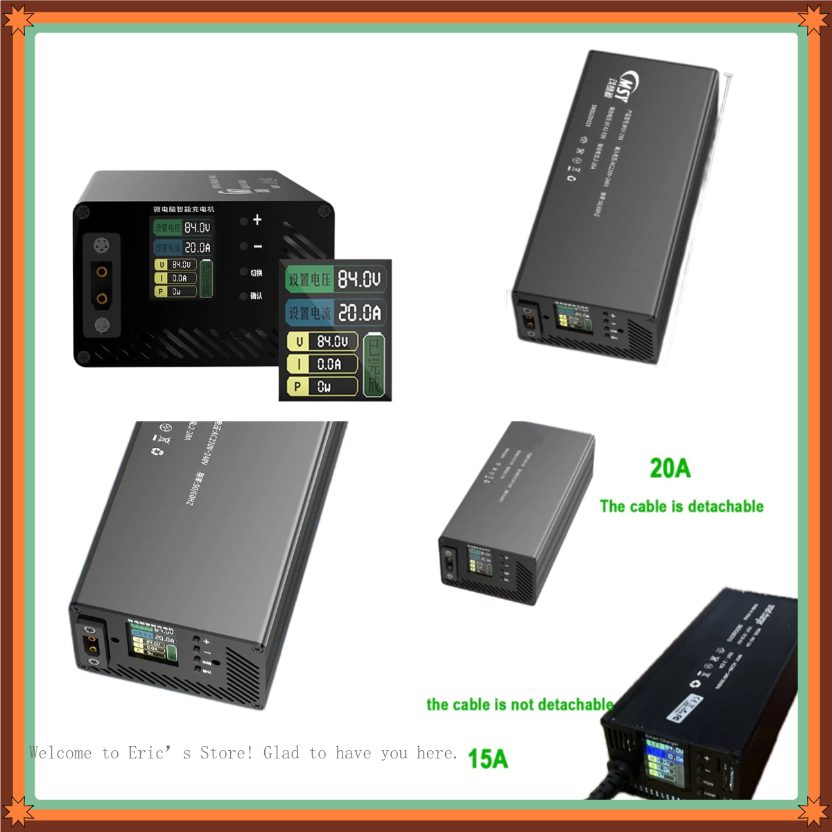 10-93V 2-30A 조정 가능한 충전기 50.4V  - 84V 20A Smart Charger 리뷰 및 가격