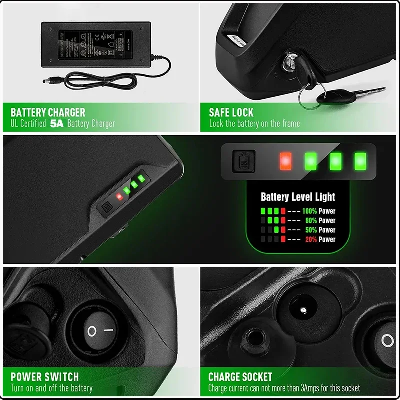 E 자전거 Hailong chamrider 배터리 48 - 72V 50Ah 21700 Lithium Battery 리뷰 및 가격